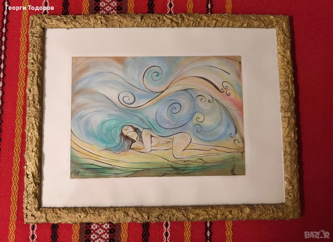 Продавам 2 картини акварел 40 на 30 см с рамка, снимка 1