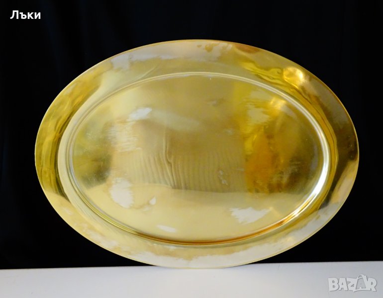 Бронзов поднос,плато,39 см.,730 гр.,маркиран. , снимка 1