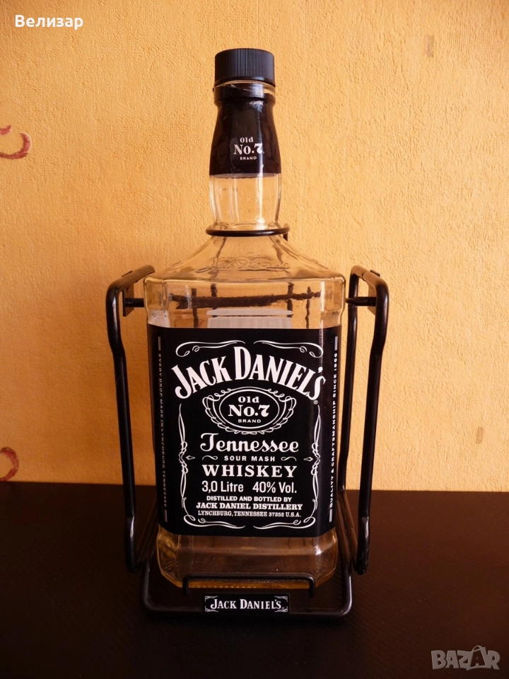 JACK DANIELS 3l. - Празна бутилка с метална люлка, снимка 1