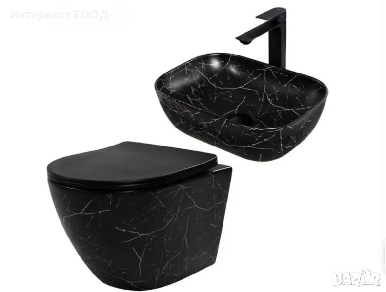 Комплект моноблок и умивалник за баня, снимка 1