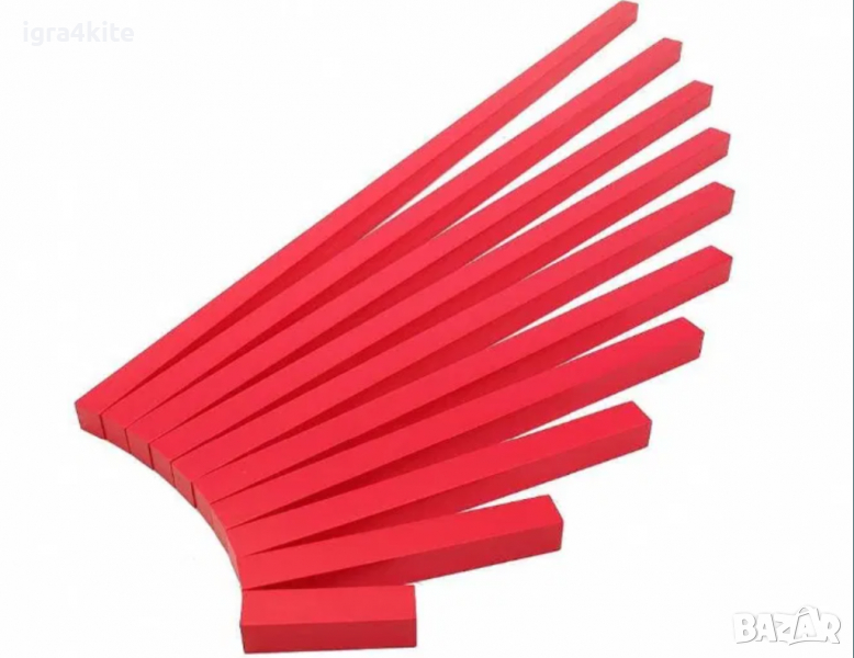 -20% Професионални Монтесори Дървени Червени Стикове в Голям Размер, снимка 1