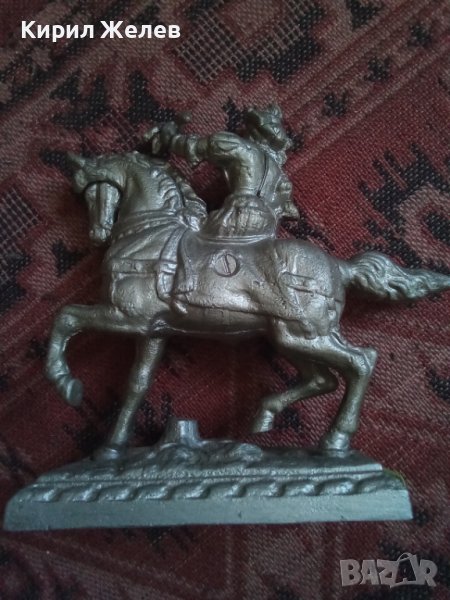 Сувенир стар кон с конник ловец  29123, снимка 1
