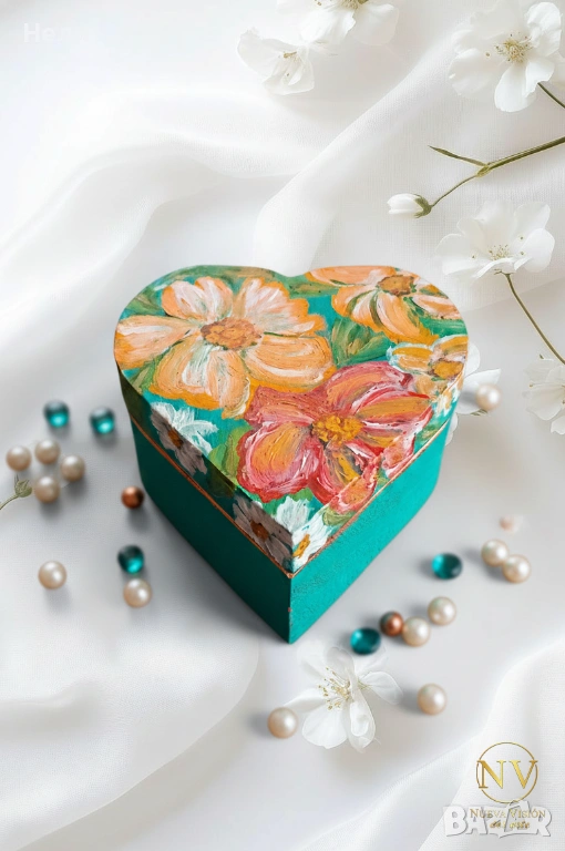 Кутийка за бижута - сърце, снимка 1