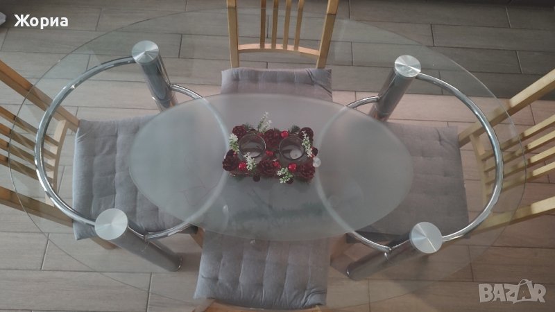 Трапезна/холна маса за хранене от стъкло, снимка 1