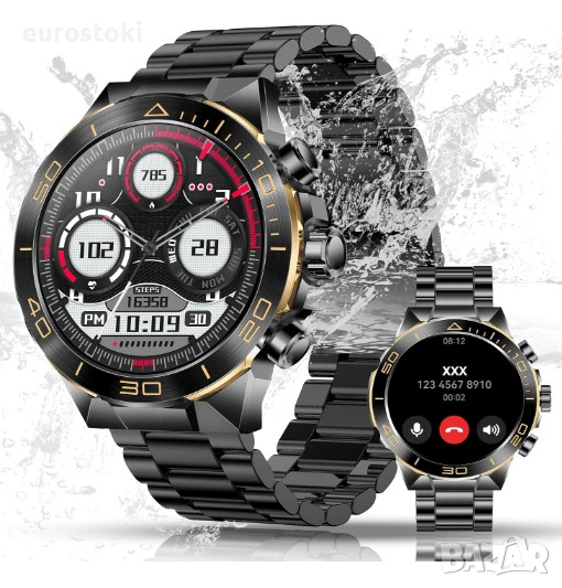 Мъжки смарт часовник H33, отговаряне/осъществяване на повиквания, 130+ спортни режима, монитор , снимка 1