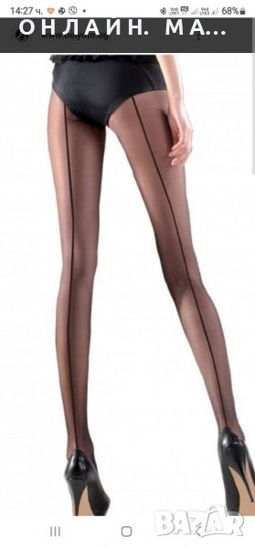 ЧОРАПОГАЩНИК С РЪБ POMPEA В ЧЕРНО И бродерия с камъчета , снимка 1