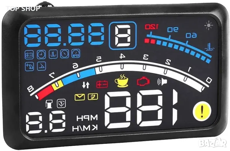Автомобилен HUD дисплей, универсален 5,5-инчов автомобилен HUD Head Up дисплей, снимка 1