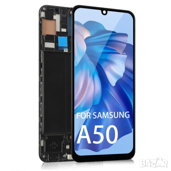 Дисплей за Samsung Galaxy A50, A505, тъч скрийн, с рамка, екран, тъчскрийн, A505G, A505F, 6.4'', снимка 1