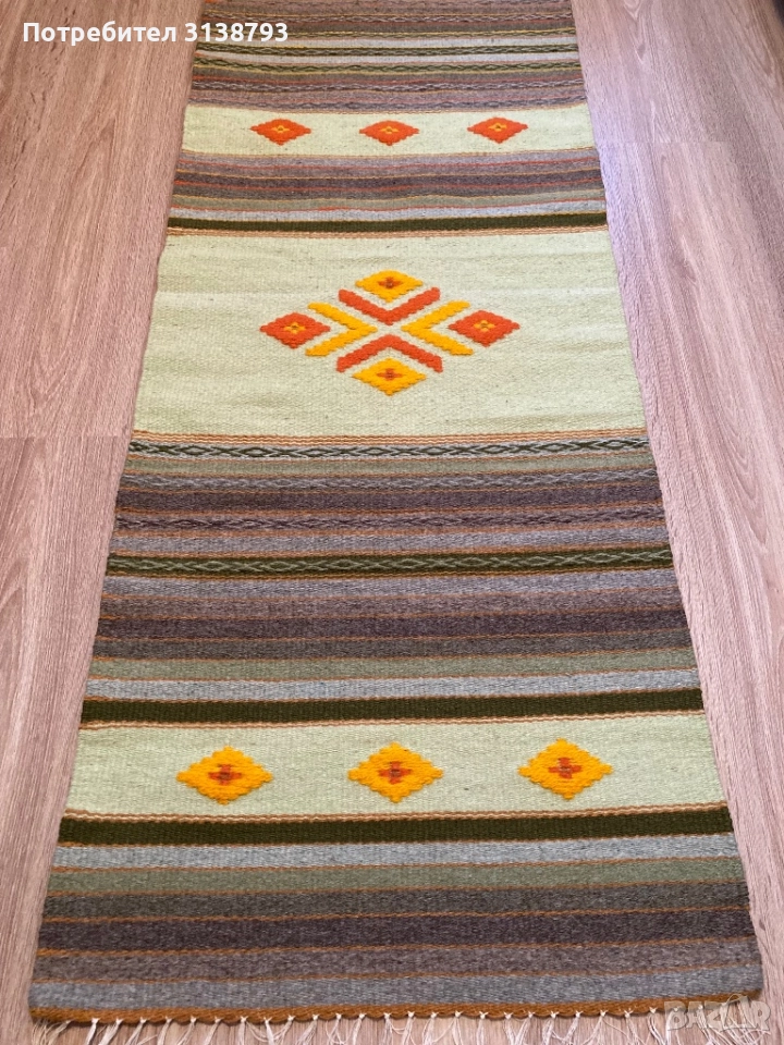 Ръчно-тъкана вълнена черга, снимка 1