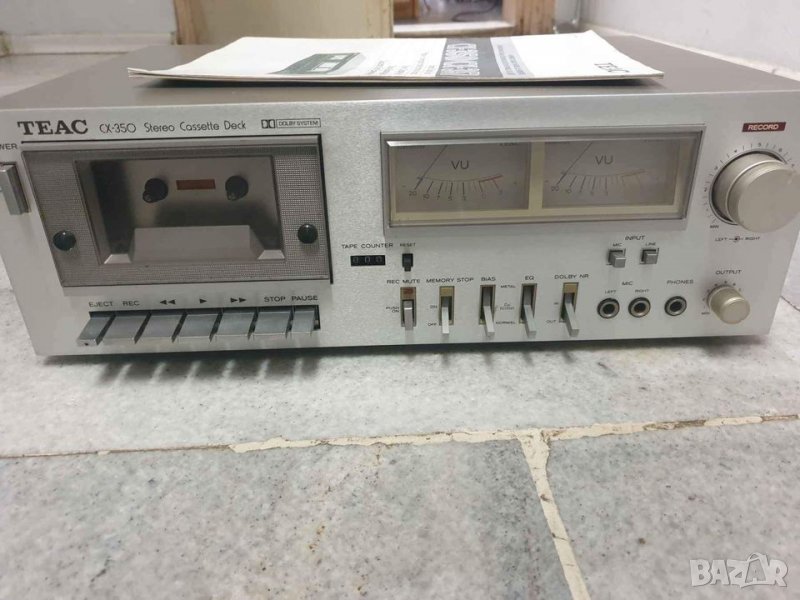 Stereo Cassette deck Касетен дек TEAC CX-350 В идеално състояние, работи отлично. Made in Japan С кн, снимка 1