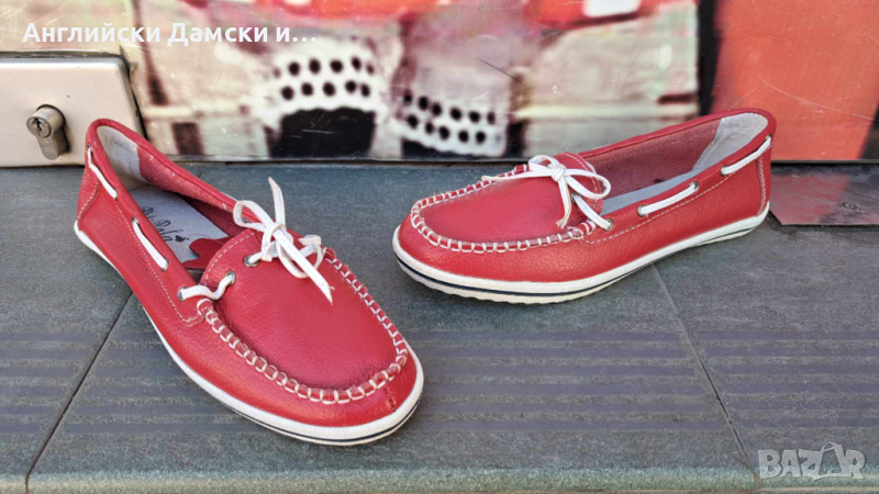 Английски дамски еспадрили естествена кожа , снимка 1