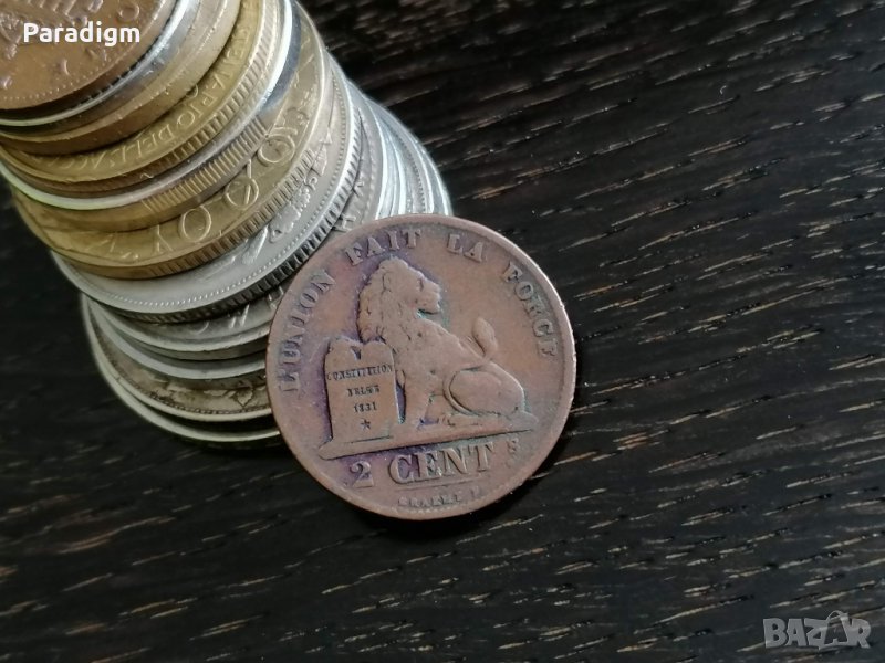 Монета - Белгия - 2 цента | 1870г., снимка 1