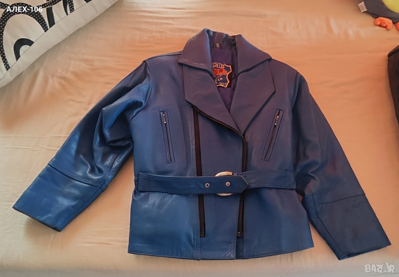 Кожени якета син , снимка 1
