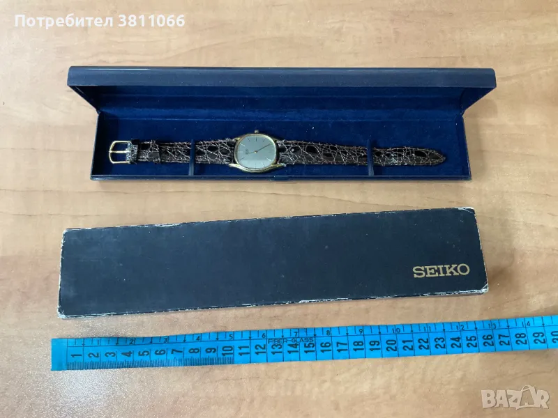 Японски кварцов часовник с кутия - Сейко/ Seiko, снимка 1