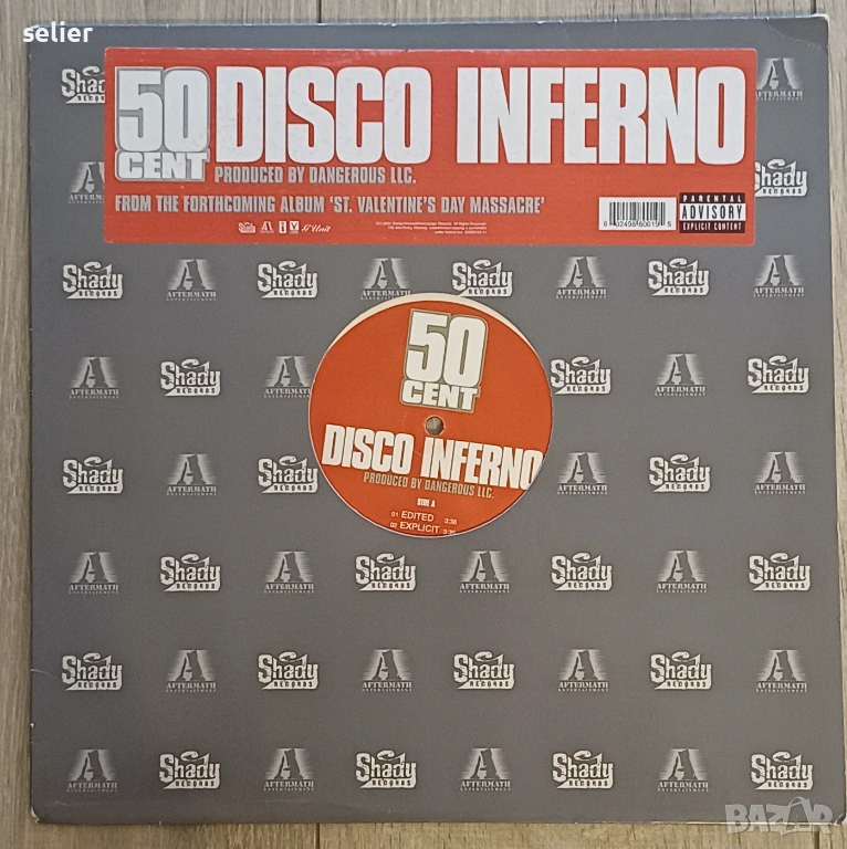 50 Cent – Disco Inferno Maxi Single 12 Издание 🇺🇸 USA 2004г Състояние на винила:VG+ Състояние на о, снимка 1