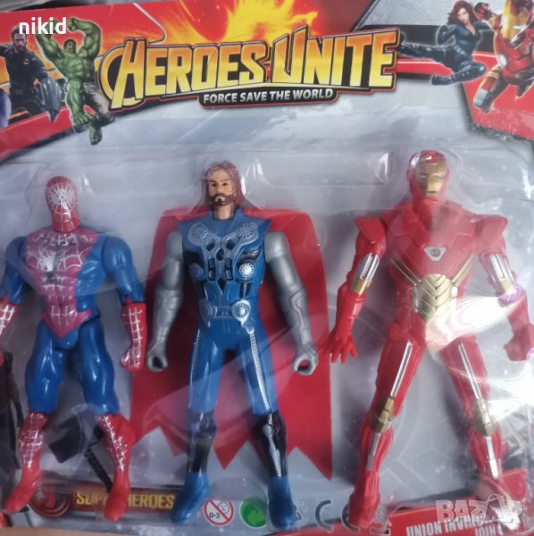 3 бр Avengers Отмъстителите Спайдърмен iron man  Тор пластмасови фигурки играчки и украса за торта, снимка 1