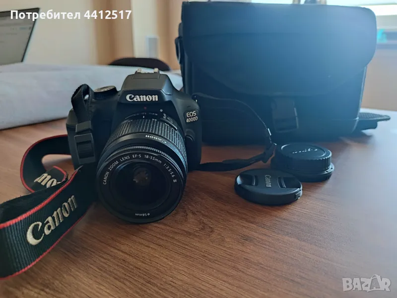 Фотоапарат DSLR Canon EOS 4000D ,18.0 MP+Обектив+Чанта+16 GB памет, снимка 1