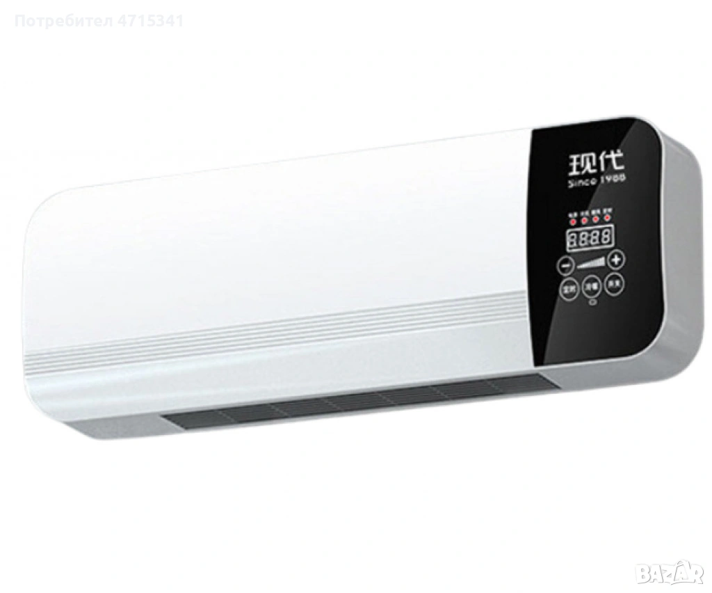 Печка за стенен монтаж,за отопление и охлаждане,с LED дисплей, снимка 1