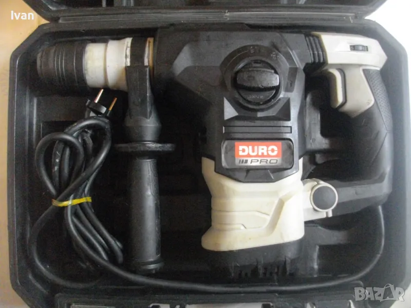 DUROPRO 1500W 5J НЕМСКИ 2018г. ЕЛ. ПЕРФОРАТОР КЪРТАЧ 4 ПОЗИЦИОНЕН СЪС ЗАБЕЛЕЖКА ПО ПАТРОННИК С КУФАР, снимка 1