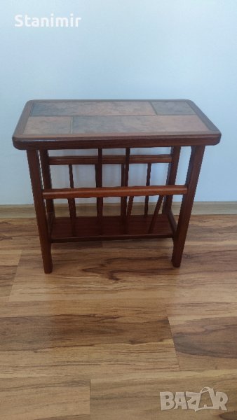 Поставка за вестници, списания,плочи, помощна масичка , снимка 1