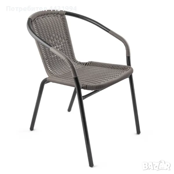 Стоманен стол Muhler OYS6116ST PE ратан, снимка 1