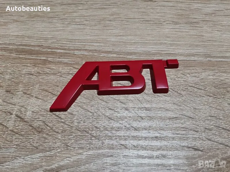 червена емблема Ауди АБТ Audi ABT голям размер, снимка 1