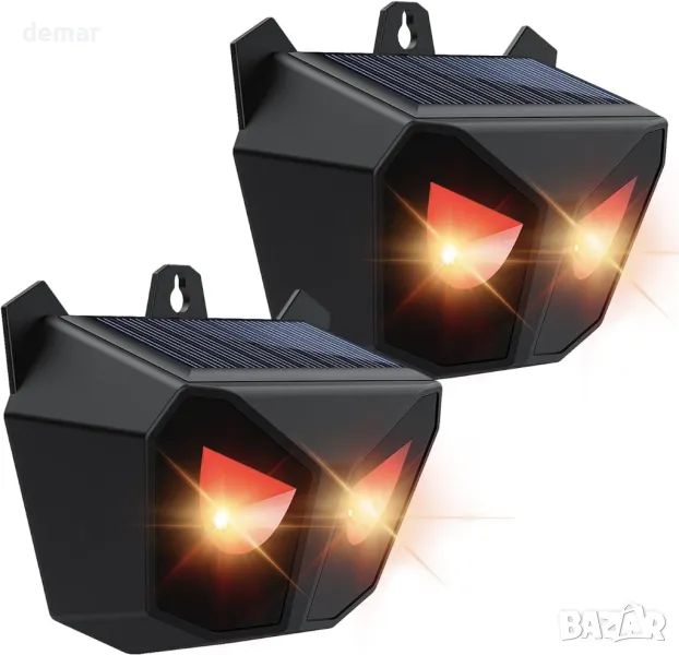 Соларен репелент за животни: детекция на движение, отблъсква животните, 2 броя, снимка 1