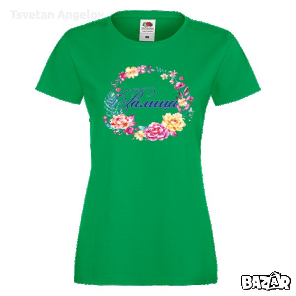 Дамска тениска Цветница Ралица Цветен венец, снимка 1