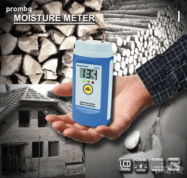 влагомер, измервател на влажност в дървесина и др., Германия, снимка 1