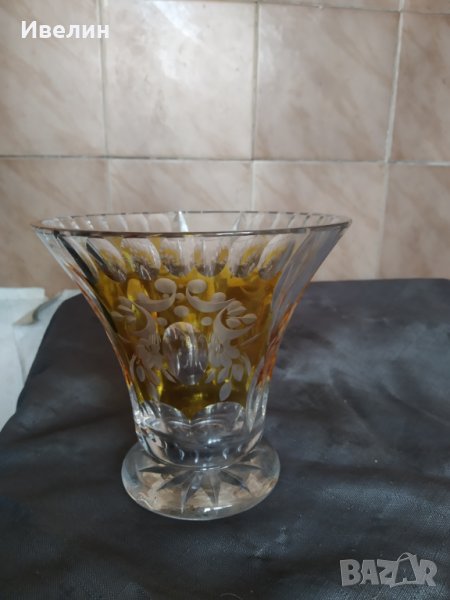кристална ваза бохемия арт деко, снимка 1