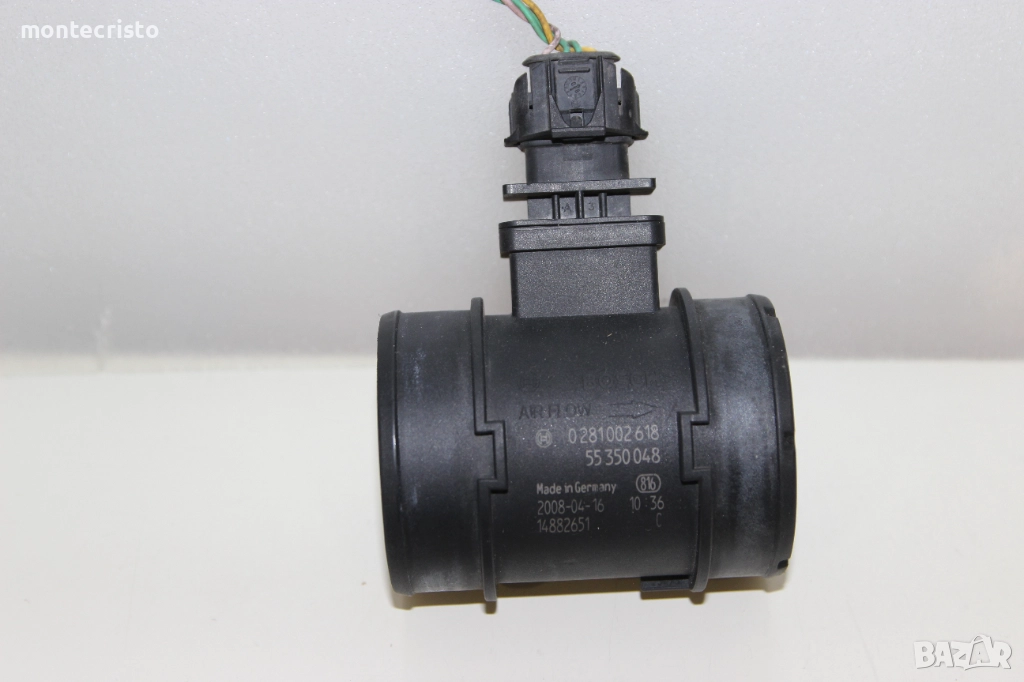 Дебитомер Opel Corsa D (2006-2015г.) 0281002618 / 55350048 / 0 281 002 618, снимка 1