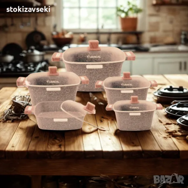 Гранитен комплект касероли от 10 части за кулинарни шедьоври Lexical  – IMPERIAL FORGE SERIES, снимка 1