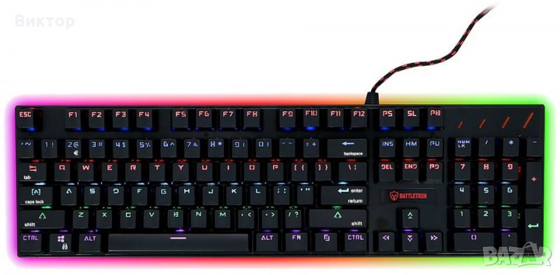 Геймърска ЛЕД клавиатура Battletron Gaming Keyboard, снимка 1