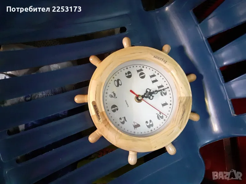 Дървен рул с часовник, снимка 1