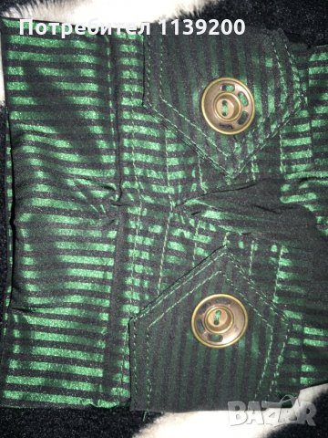 Френски нов бутиков шлифер тренч L Clara Couture зелен черно райе, снимка 15 - Шлифери - 27283202