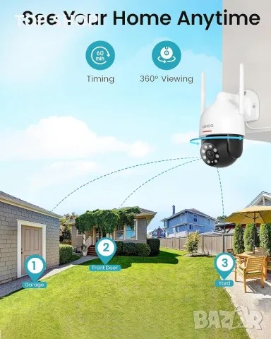 DEKCO 2K WiFi охранителна куполна камера, снимка 3 - Комплекти за видеонаблюдение - 49156944