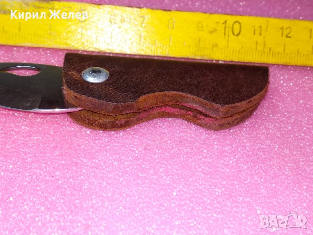 УНИКАЛНО РЯДЪК МОДЕЛ МИНИ ДЖОБНО НОЖЧЕ с КАНИЯ - КАЛЪФЧЕ от ЕСТЕСТВЕНА КОЖА РЪЧНА ИЗРАБОТКА 43107, снимка 13 - Колекции - 44035317