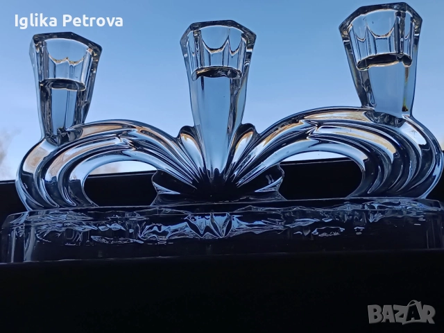 Кристален свещник -Бохемия , снимка 11 - Антикварни и старинни предмети - 52713823
