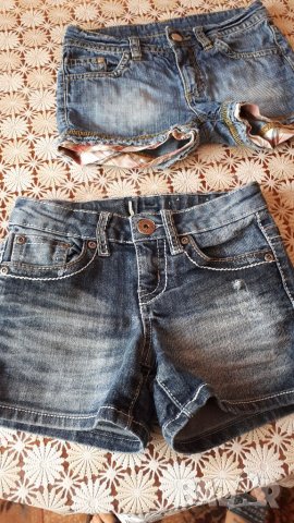 Къси дънкови панталони за момиче , снимка 4 - Детски къси панталони - 32330814