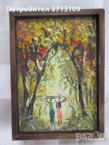 Картина миниатюра масло, платно, подпис, снимка 7 - Декорация за дома - 44066677