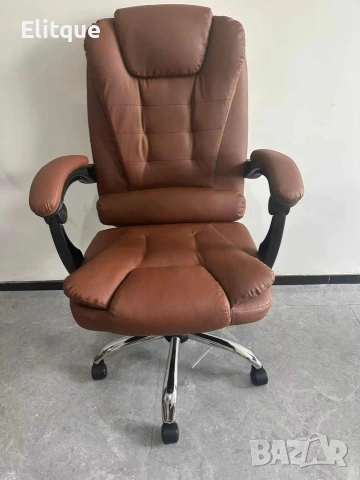 Ергономичен офис стол с лумбална опора от еко кожа – комфорт за дълги часове без болки, снимка 3 - Столове - 53088417