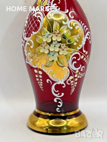 Murano Italy   Circa 1957  Bischoff Cordials Venetian Italian set with  Ruby Red end 18 k Gold  , снимка 4 - Антикварни и старинни предмети - 52718437