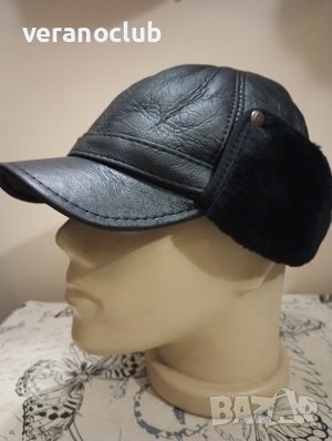 Кожена шапка с малка козирка Комфорт , снимка 4 - Шапки - 43414200