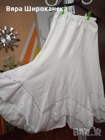 Разкроена пола цвят шампанско. Размер: М, L. Материя памук. , снимка 2 - Поли - 40527870