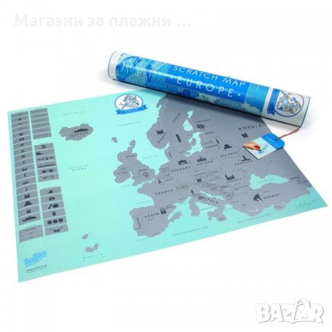 Скреч карта на Европа, снимка 1 - Декорация за дома - 26801412