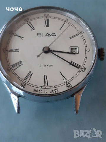 Слава мъжки много изчистен часовник,стомана каса с дата, снимка 2 - Мъжки - 53609559
