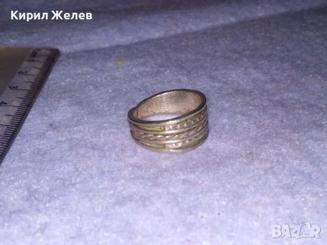 СТАР ВЪЗРОЖДЕНСКИ СРЕБЪРЕН САЧАНЕН ПРЪСТЕН ЕТНОГРАФСКИ ОРНАМЕНТИРАН МАЙСТОРСКИ 16850, снимка 8 - Антикварни и старинни предмети - 39547571