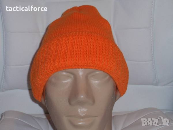 зимна оранжева шапка-плетена, снимка 2 - Екипировка - 43089474