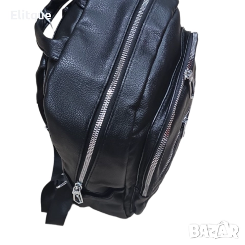 Дамска раница с голям джоб и малък с магнитно копче , снимка 2 - Раници - 52905798