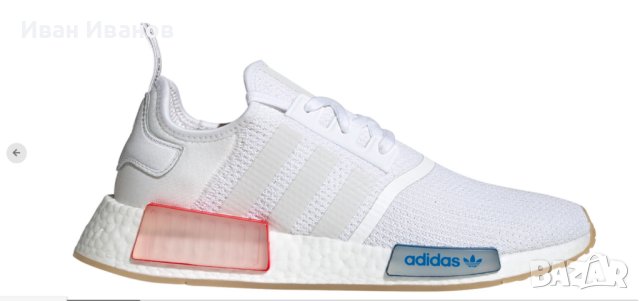 маратонки  adidas NMD R1 White Lush Blue GX1050  номер 43-44, снимка 6 - Маратонки - 40833427